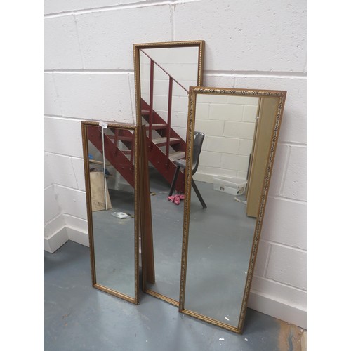 380 - 3 x GILT FRAMED WALL MIRRORS