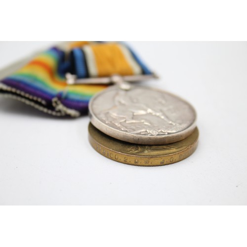 618 - WW1 Mounted Medal Pair, Victory 113180 2.AM J. G. Brown RAF, War Medal Erased