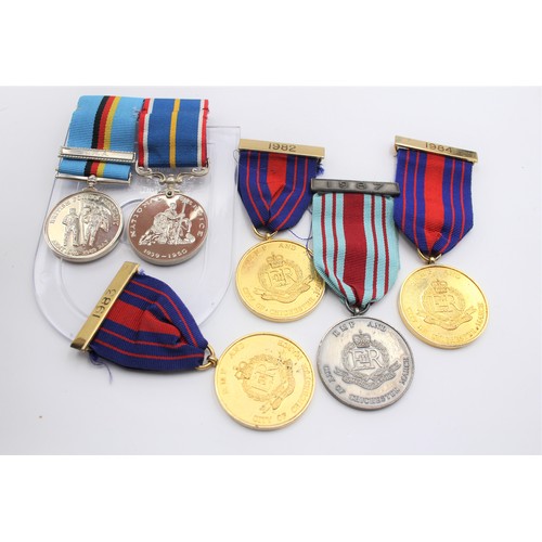 608 - 6 x Medals Inc Royal Military Police City Of Chichester March & Mounted Pair