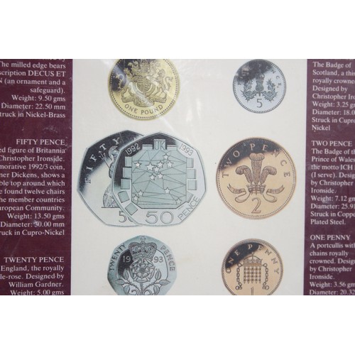 625 - 1993 UK BUNC COIN COLLECTION Brilliant Uncirculated Set inc. Dual Date EEC 50p