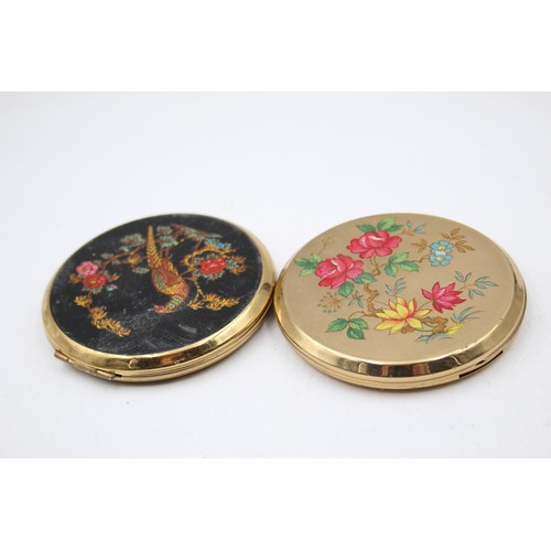 629 - 6 x Assorted Vintage Ladies Vanity STRATTON Powder Compacts Inc Ducks, Floral