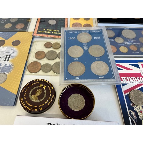 633 - COMMEMORATIVE COIN SETS (16) 1953 Proof Crown Collection First Decimal WWII