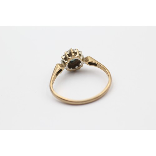 482 - 9ct Gold Topaz & Diamond Halo Dress Ring (2.1g) SIZE- O