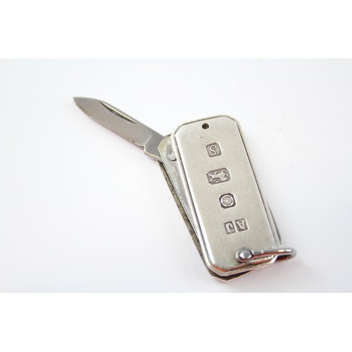 200 - Vintage Hallmarked Sheffield STERLING SILVER Pen Knife Keychain 26g