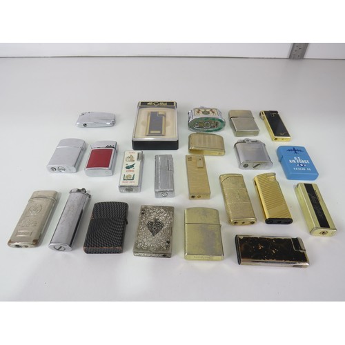 37 - 22 x ASSORTED VINTAGE LIGHTERS INCLUDES  YSL, RONSON AND BOXED COLIBRI