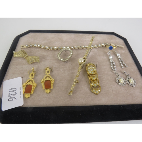 26 - JEWELLERY DISPLAY PAD WITH JEWELLERY- EARRINGS , BROOCHES ETC