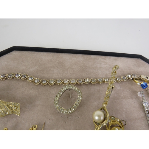 26 - JEWELLERY DISPLAY PAD WITH JEWELLERY- EARRINGS , BROOCHES ETC