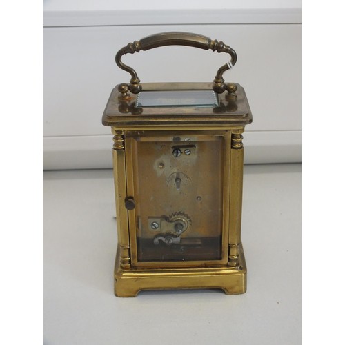 34 - QUALITY BRASS CASED CARRIAGE CLOCK