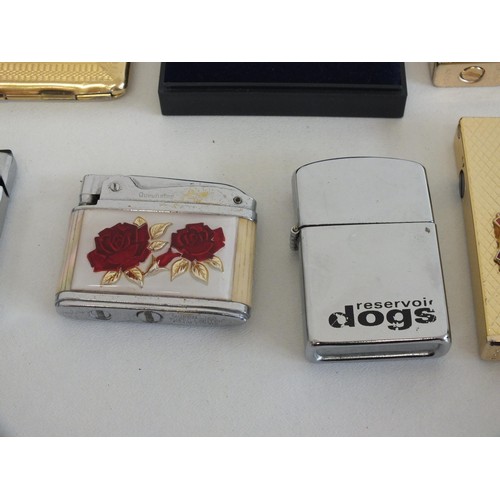 381A - 8 x ASSORTED LIGHTERS INCLUDES TIKI LIGHTER/CIGARETTE CASE, BOXED RONSON ETC