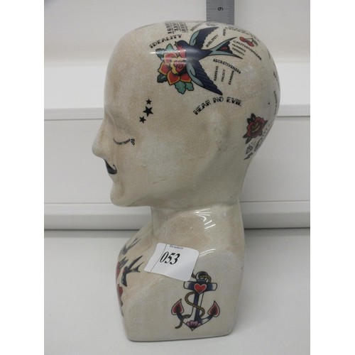 53 - CERAMIC PHRENOLOGY HEAD