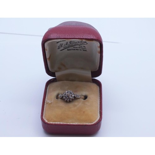 94 - 9ct GOLD CZ CLUSTER RING SIZE M
weight 2g
WITH RING BOX