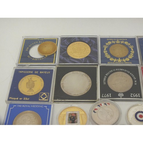 39 - JOBLOT OF MIXED COMMEMORATIVE COINS INCLUDING SOME CASED
