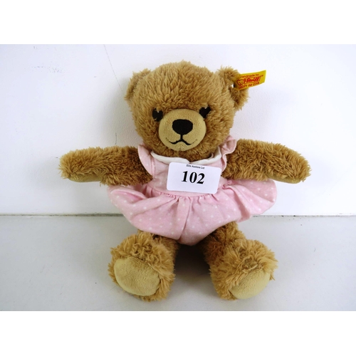 102 - STEIFF 'SLEEP WELL' PINK BABY SAFE TEDDY BEAR WITH TAG
