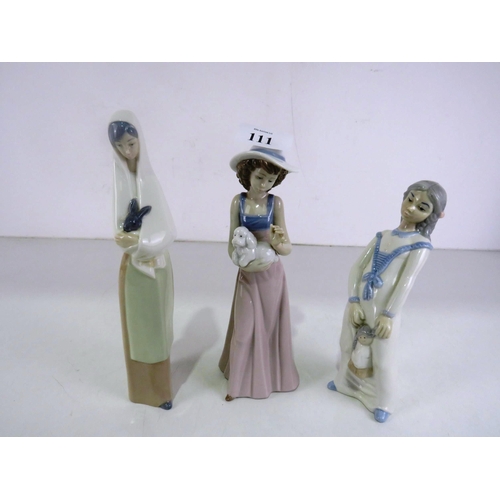 111 - POODLE, RABBIT, DOLL, NAO FIGURINES