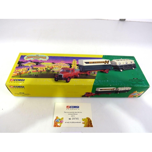 146 - CORGI SCAMMELL HIGWAYMAN BALLAST WITH CLOSED POLE TRAILER AND CARAVAN SET