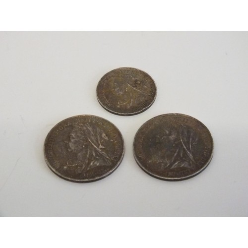50 - 1894 QUEEN VICTORIA SILVER MAUNDY COINS x 3