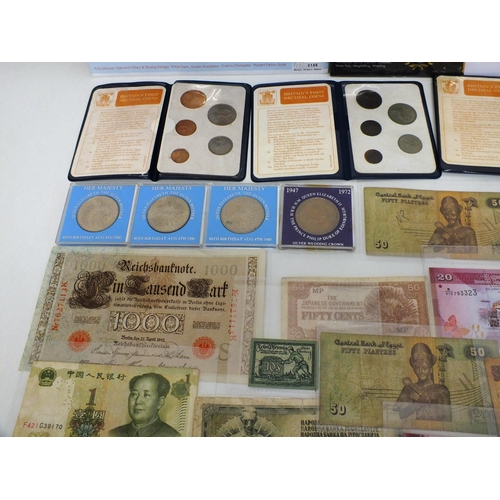 11 - VARIOUS CONS, COIN SETS AND WORLD BANKNOTES