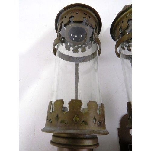 7 - PAIR OF GREAT WESTERN RAILWAY CARRIAGE LAMPS