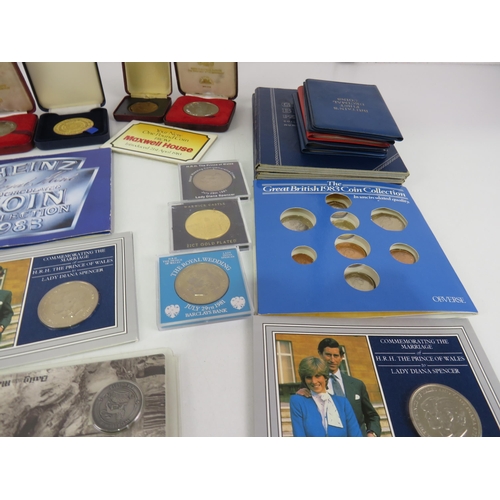 435 - COINS and COIN SETS INCLUDES GREAT BRITAIN COIN ALBUMS, CASED COINS, PROOF SETS ETC