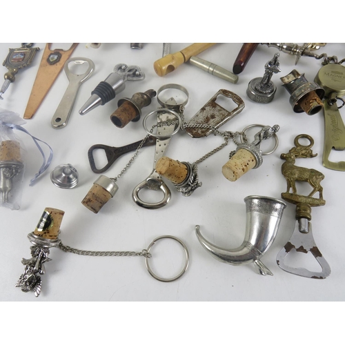 66 - JOB LOT OF ASSORTED BREWERIANA TO INCLUDE CORKSCREWS, BOTTLE OPENERS AND THREE CROWN STAFFORDSHIRE D... 