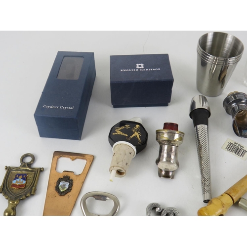66 - JOB LOT OF ASSORTED BREWERIANA TO INCLUDE CORKSCREWS, BOTTLE OPENERS AND THREE CROWN STAFFORDSHIRE D... 