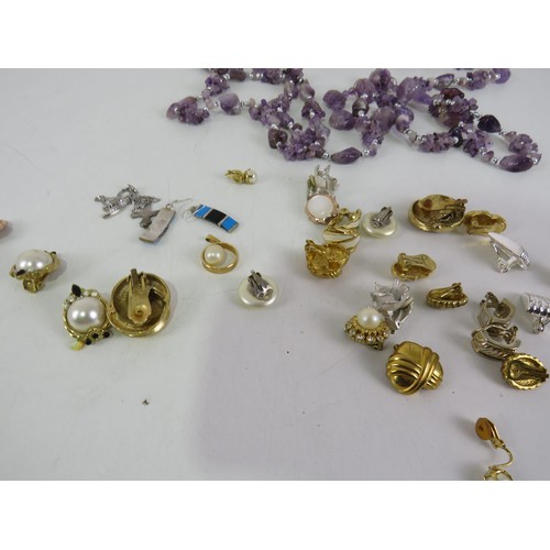 167 - COSTUME JEWELLERY INCLUDING SOME SILVER