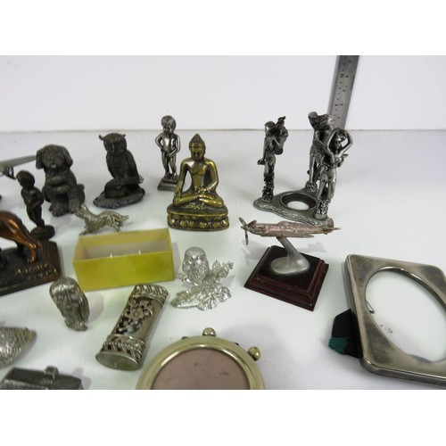 212 - METAL COLLECTABLES INCLUDES LEGENDS OF THE SKY PLANES, FIGURES, MINIATURE ANIMALS, BRASS BUDDHA etc