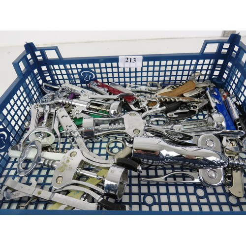 213 - JOBLOT OF CORKSCREWS/BOTTLE OPENERS