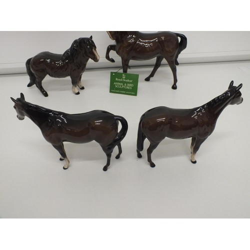 174 - 4 x ROYAL DOULTON BROWN HORSES