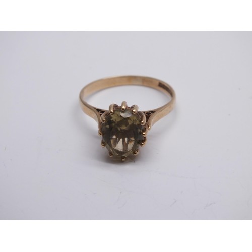 179 - 9ct GOLD RING CITRINE STONE SIZE O
Weight 2.4g