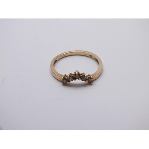 192 - 9ct GOLD WISHBONE RING WITH FIVE CITRINES SIZE N
Weight 1.4g