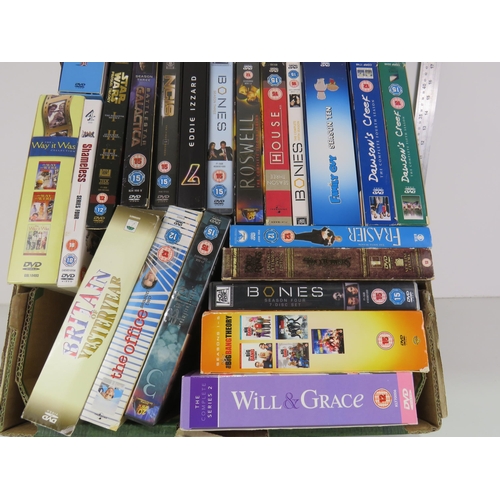 355 - BOX OF 30 COMPLETE DVD BOXSETS