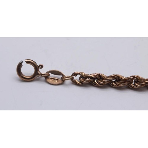 72 - 9ct GOLD ROPE TWIST BRACELET (Clasp Broken
Weight 1.6g