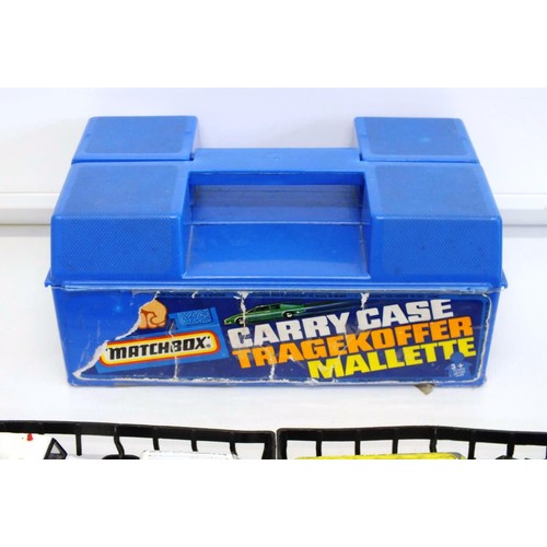 233 - 1981 MATCHBOX CARRYCASE WITH DIECAST VEHICLES INCLUDES MATCHBOX, ERTL, LESNEY etc