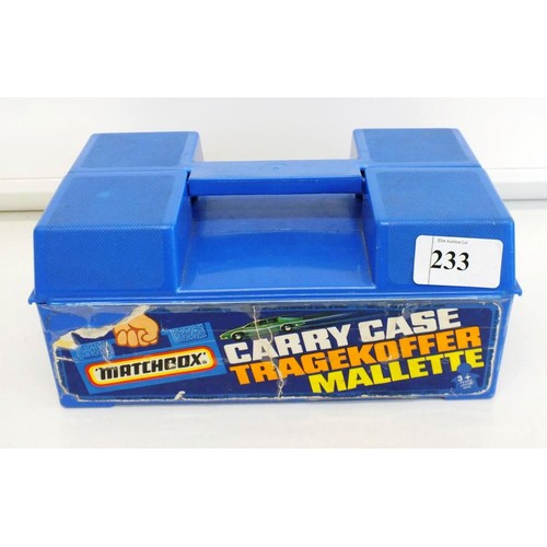 233 - 1981 MATCHBOX CARRYCASE WITH DIECAST VEHICLES INCLUDES MATCHBOX, ERTL, LESNEY etc