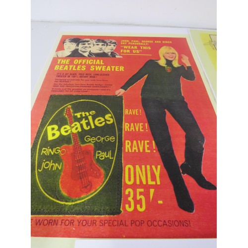 158 - BEATLES, ELVIS, THE WHO, T-REX MUSIC PRINTS APPROXIMATELY 10