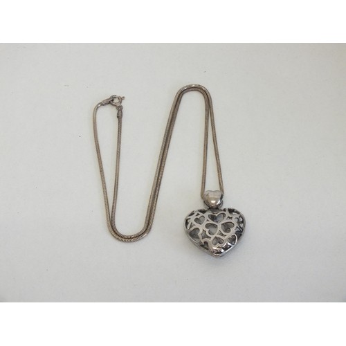 2 - 925 SILVER HALLMARKED HEART PENDANT & CHAIN