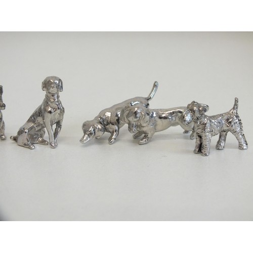 8 - 8 x WHITE METAL DOG ORNAMENTS  - 108g