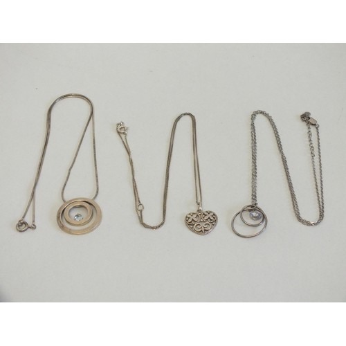 11 - 3 x SILVER CHAINS & PENDANTS