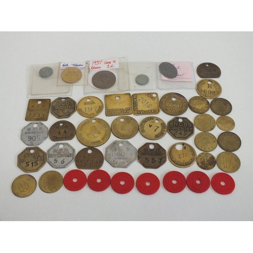 23 - VARIOUS COINS, TOKENS, COLLIERY PIT CHECKS etc