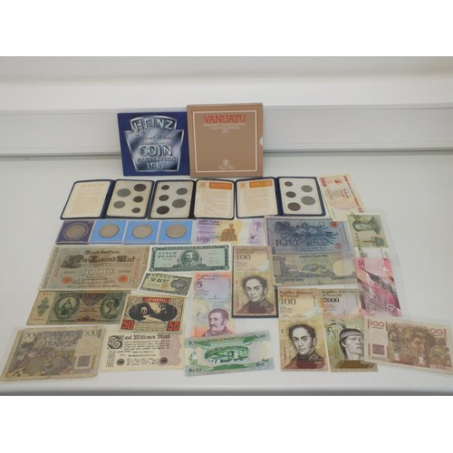 32 - VARIOUS MISCELLANEOUS COINS, COIN SETS, BANKNOTES ETC