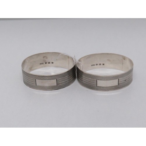 37 - PAIR OF SILVER NAPKIN RINGS BIRMINGHAM 1954