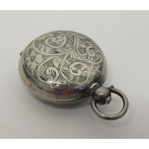 58 - ANTIQUE ROUND SILVER SOVEREIGN CASE WITH CHESTER HALLMARKS