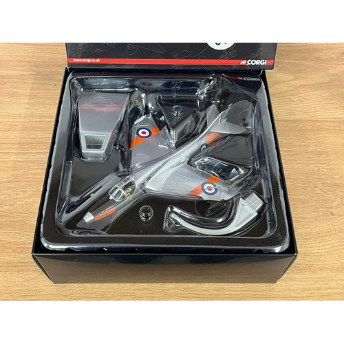 48 - CORGI HAWKER HUNTER T.7-229 OCU LIMITED EDITION MODEL PLANE AND HELICOPTER -MODEL NUMBER AA32712