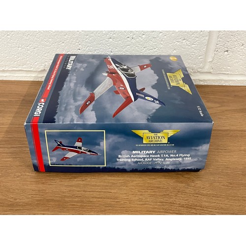 49 - CORGI BRITISH AEROSPACE HAWK T.1A MODEL PLANE AND HELICOPTER -MODEL NUMBER AA36002