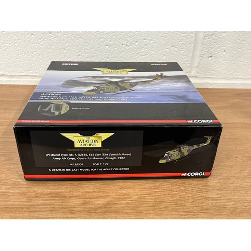 50 - CORGI WESTLAND LYNX AH.1, XZ666 LIMITED EDITION MODEL PLANE AND HELICOPTER -MODEL NUMBER AA39004