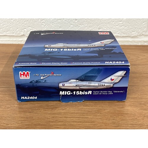 51 - HOBBY MASTER MIG-15BISR MODEL PLANE AND HELICOPTER -MODEL NUMBER HA2404