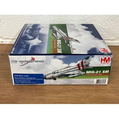 52 - HOBBY MASTER MIG-21 SM MODEL PLANE AND HELICOPTER -MODEL NUMBER HA0149