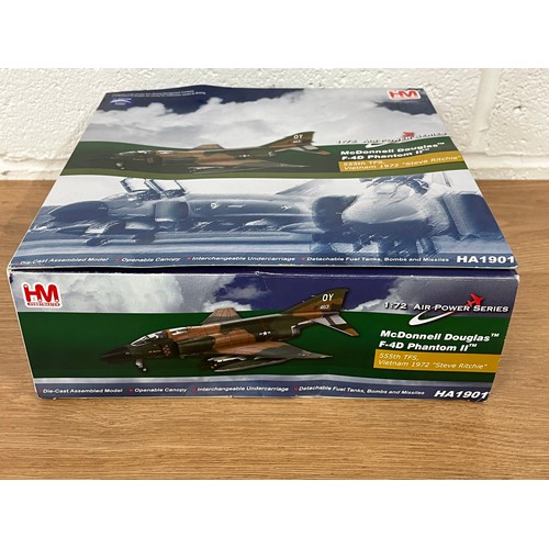 53 - HOBBY MASTER MCDONNELL DOUGLAS F-4D PHANTOM II MODEL PLANE AND HELICOPTER -MODEL NUMBER HA1901