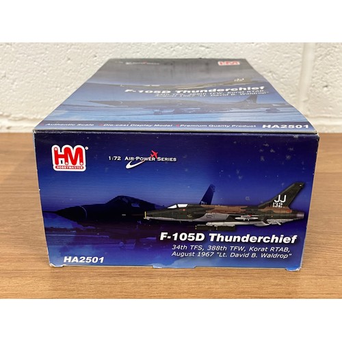 57 - HOBBY MASTER F-105D THUNDERCHIEF MODEL PLANE AND HELICOPTER -MODEL NUMBER HA2501